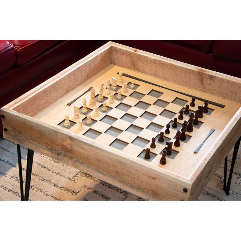 Table d'appoint Chess, Rustique naturel