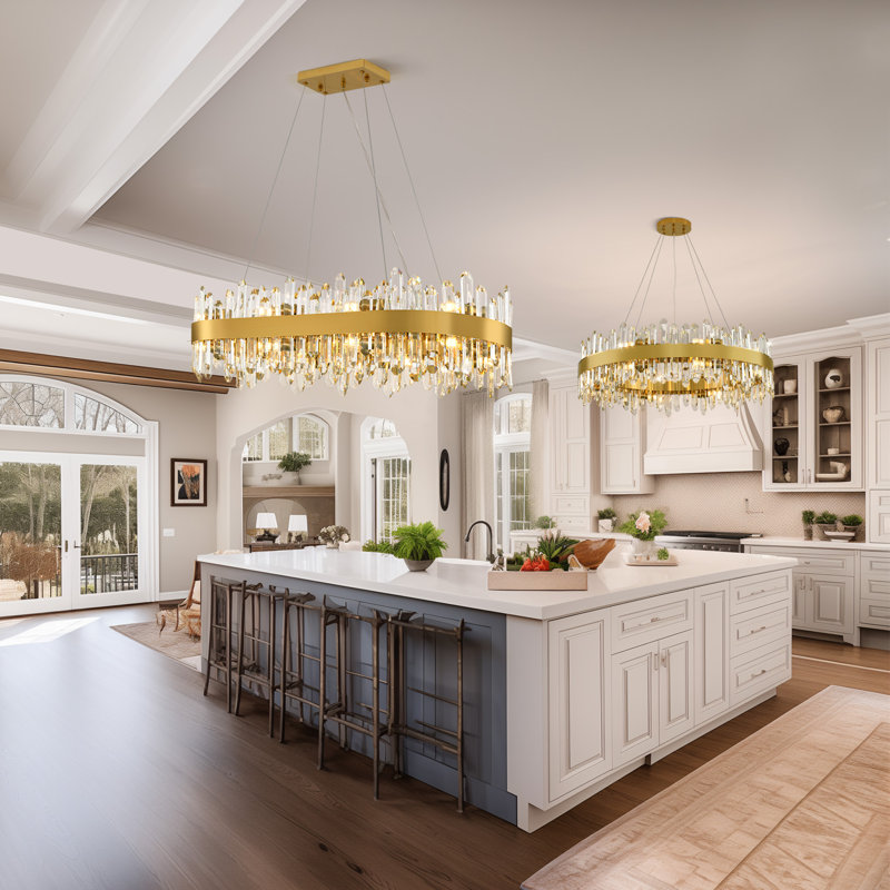 35"/52" Dimmable Modern Luxury Rectangle Crystal Chandelier For Dining Room, 16 Lights, 98" H x 35.43" W x 15.75" D