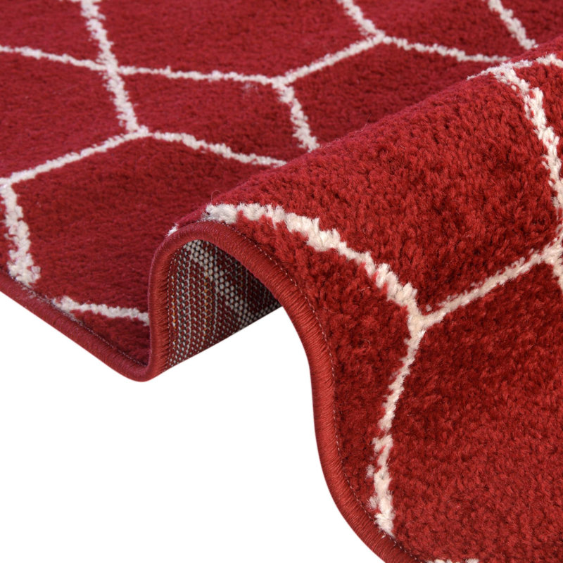 Tapis géométrique Debrodie, Red, Rectangle 3 pi 3 po x 5 pi 3 po
