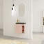 Armoire de salle de bain murale en contreplaqué Devillere, meuble-lavabo avec lavabo en résine blanche et porte d'armoire à fermeture en douceur -1273456601