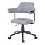 Chaise de bureau grise rembourrée avec roulettes et hauteur réglable à 360 °-1910570341