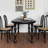 Black Half-circle Solid Wood Dining Table-1405525021