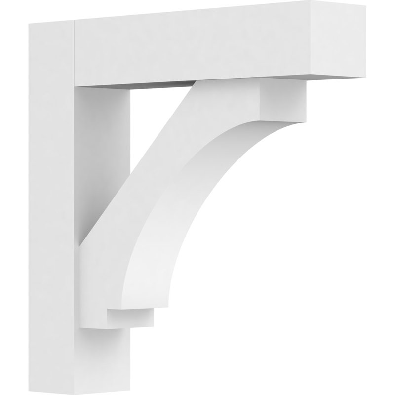 Support standard en PVC de qualité architecturale avec extrémités en bloc de l 3 po x P 14 po x H 14 po