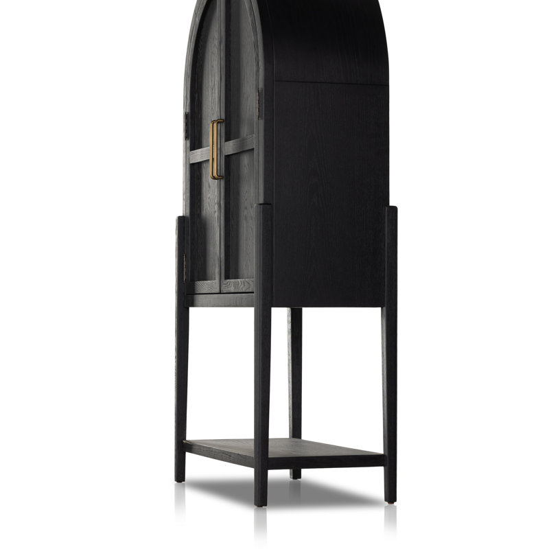 Tolle Oak Solid Armoire, Drifted Matte Black