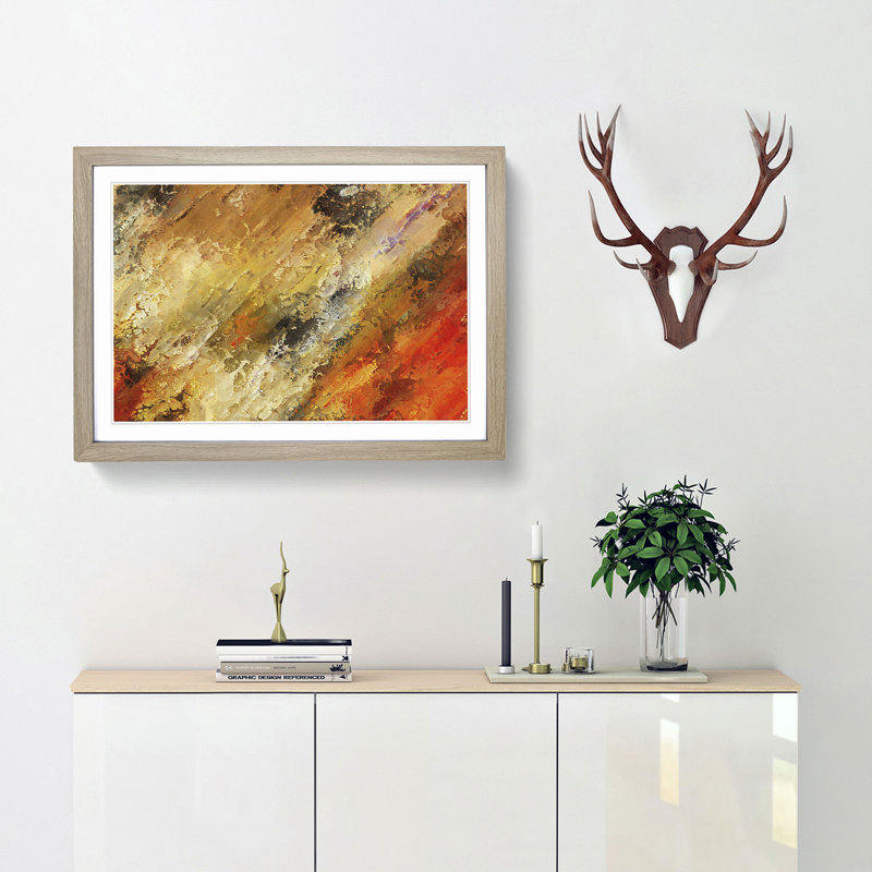 Memories of the Same in Abstract - Picture Frame Painting Print, Oak Framed, 62cm H x 87cm W x 2cm D