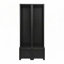 Portemanteau Hall avec poignées rétro noires, banc avec tiroirs de rangement-338658918