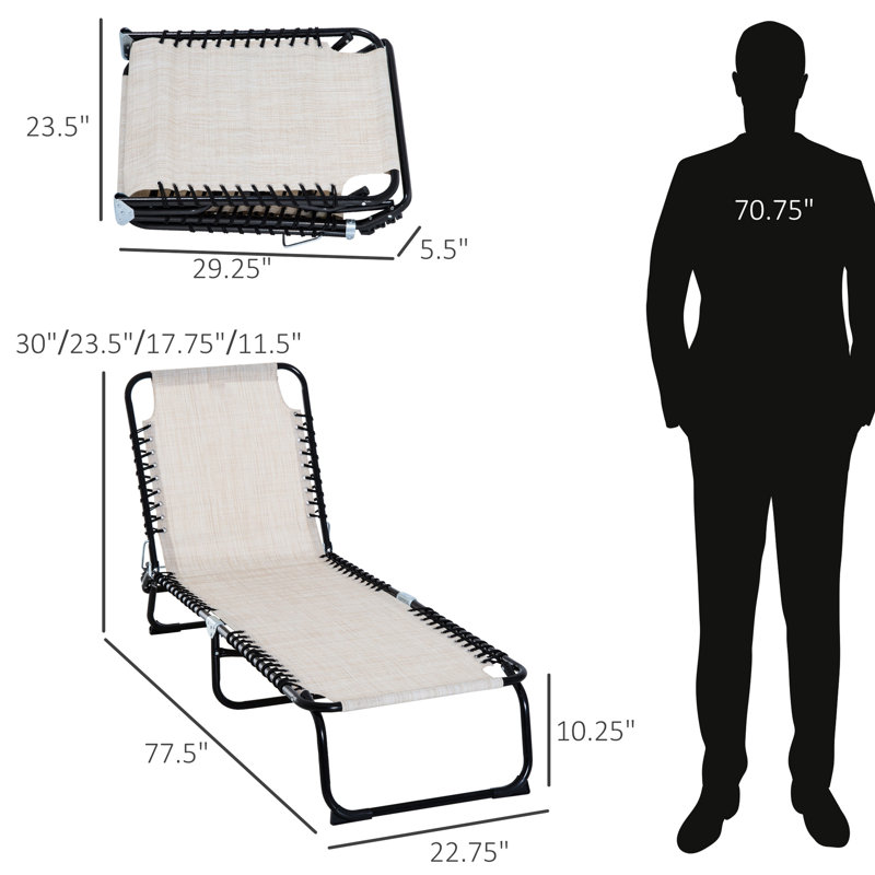 Chaise de billard blanc crème - pliable, dossier inclinable 4, filet respirant pour siège de patio pliable d'extérieur réglable, filet