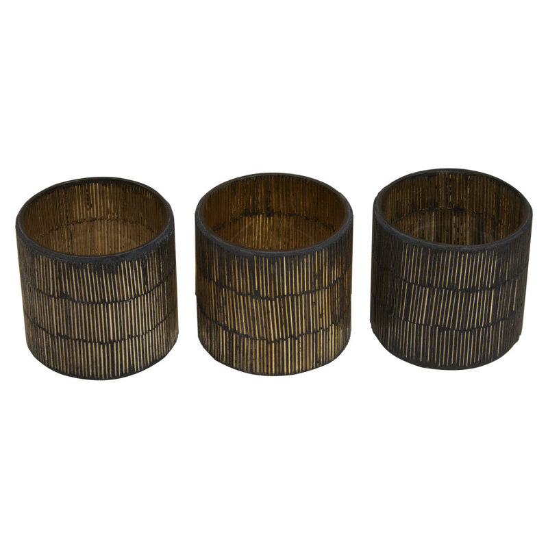 3 Piece Glass Tabletop Tealight Holder Set