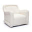 Chaise pivotante en chenille tressée crème Ruyle