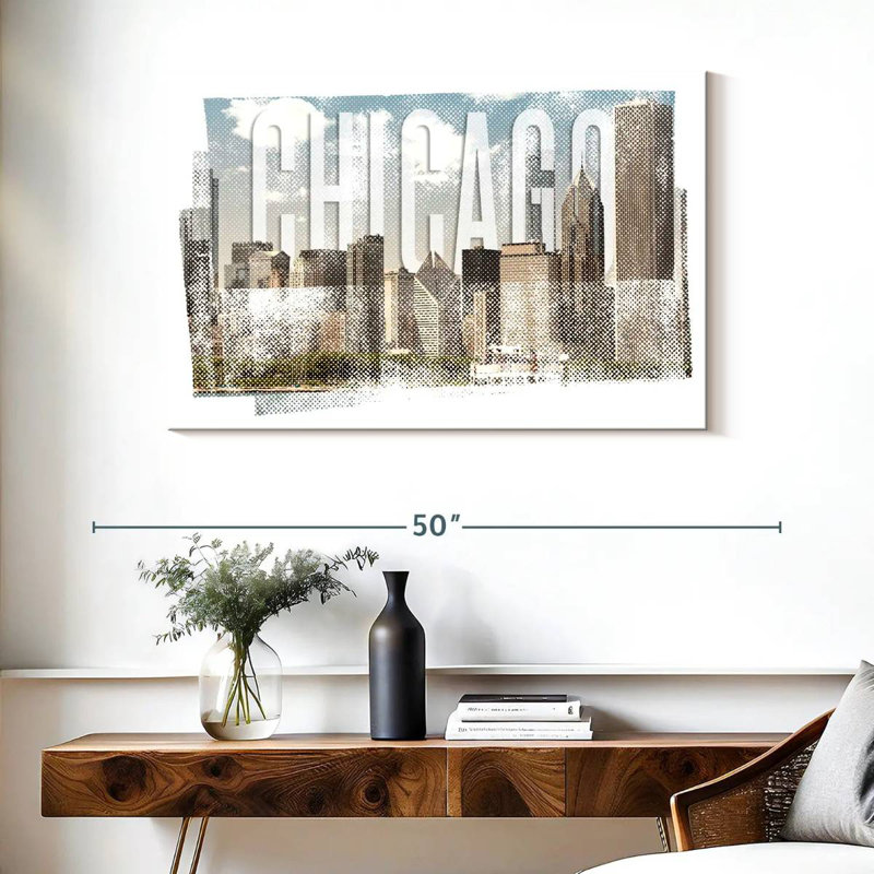 Silhouette d'horizon de Sirecc Chicago, H 26 po x l 39 po