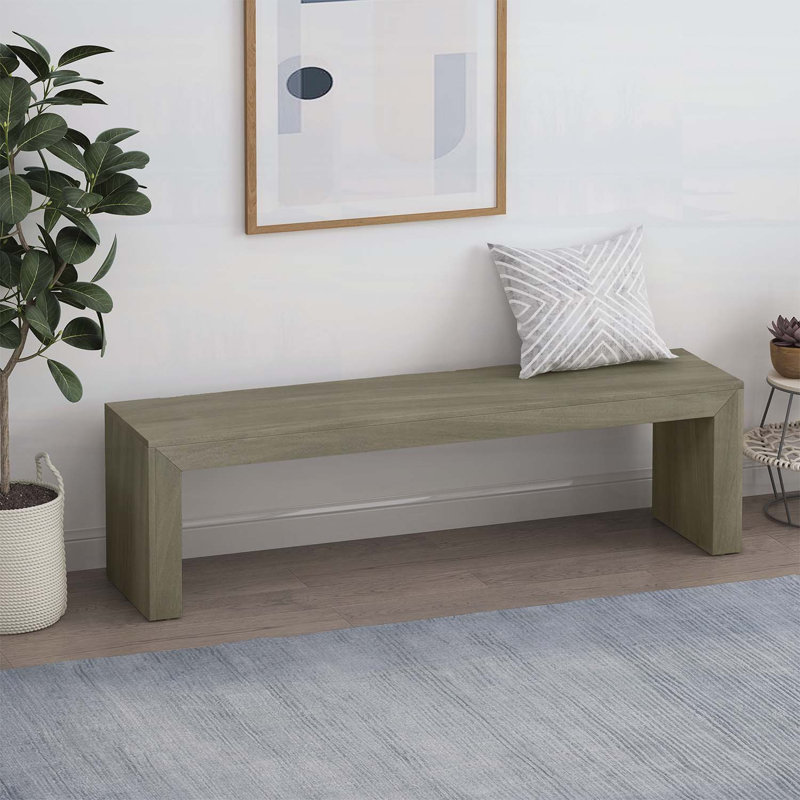 Banc de salle à manger en bois durable, parfait pour le style maison de campagne et l'extérieur, Gris/taupe