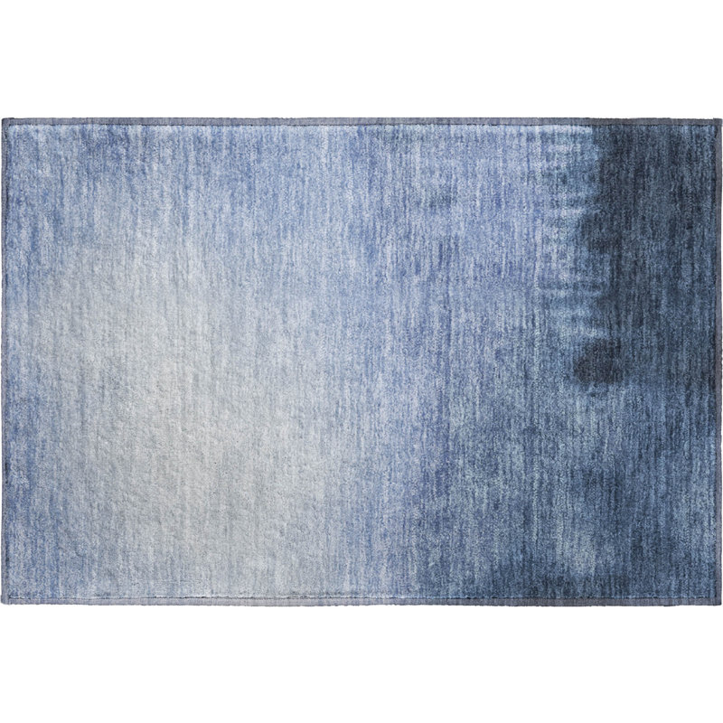 Premium Machine Washable Mayfield AMF2420 Ombre Rug, 1'8" x 2'6", Navy