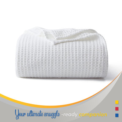 Couverture 100% coton tissée à la main, douce et antimicrobienne