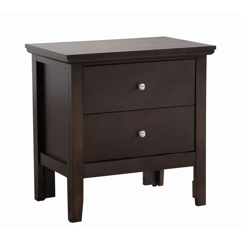 Nightstand With Storage Drawers, Cappuccino