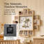 Horloge murale photo Winnie l'Ourson, cadre photo beige 50 x 50 cm pouvant contenir 12 photos, horloge décorative pour souvenirs de famille, idéale pour la chambre d'enfant, la chambre à coucher, le salon et la décoration murale pour chambre de bébé.-1700705856-1700787783