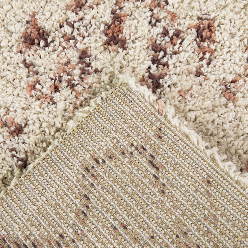 Caureen Cream Moroccan Diamond Area Rug, Rectangle 5'3" x 6'12"