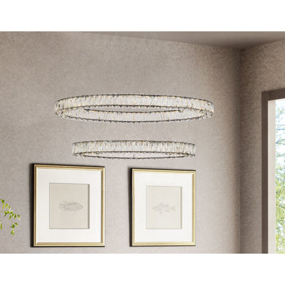 Steveson 2-Light Crystal Oval LED Chandelier 
