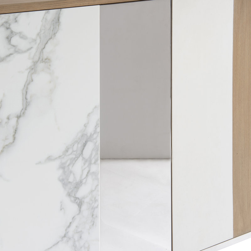 Modulum 75'' Brown and White Solid Wood Sideboard