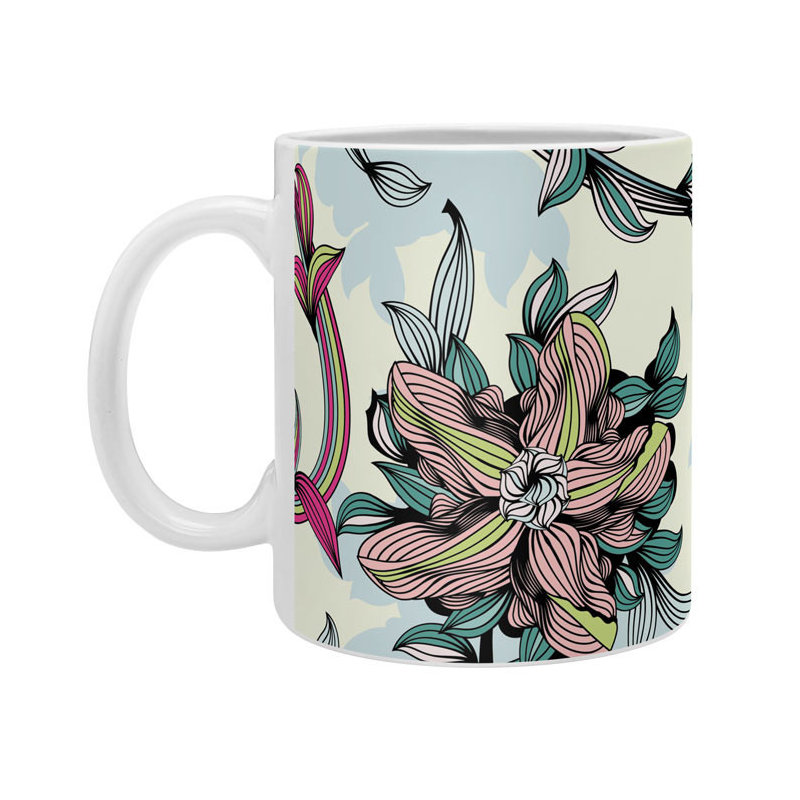 Grande tasse à café fleuris