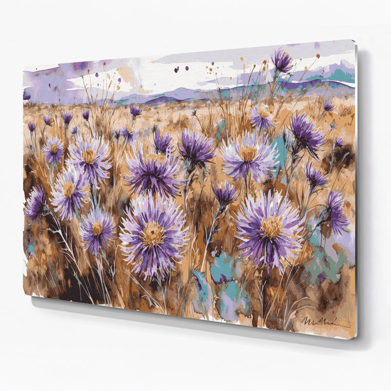 «Southwestern Plants Mojave Aster 169», art mural en métal brun