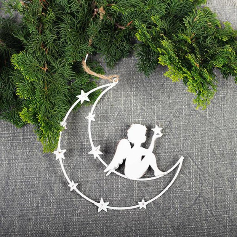 Cintre en métal et ange de lune, ensemble de 2