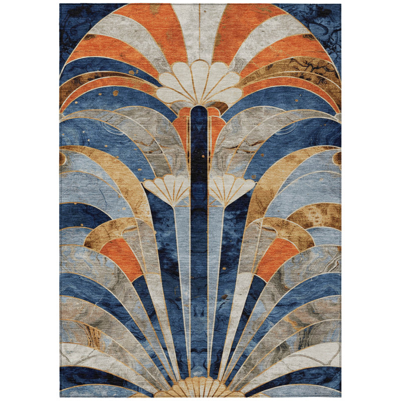 Machine Washable Indoor/Outdoor Chantille ACN2177 Geometric Rug, Rectangle 3' x 5'
