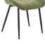 Table de salle à manger en panneau de fibres à densité moyenne noyer avec structure en X et huit chaises en tissu vert olive avec poignées intégrées pour une mobilité sans effort et des sièges polyvalents.