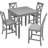 Wooden Dining Square Table, Kitchen Table For Small Space, 4 Person Counter Height Table, Gray,ONLY THE TABLE-669696846-669696844