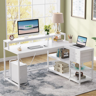 104.1Cm W L-Shaped Computer Desk