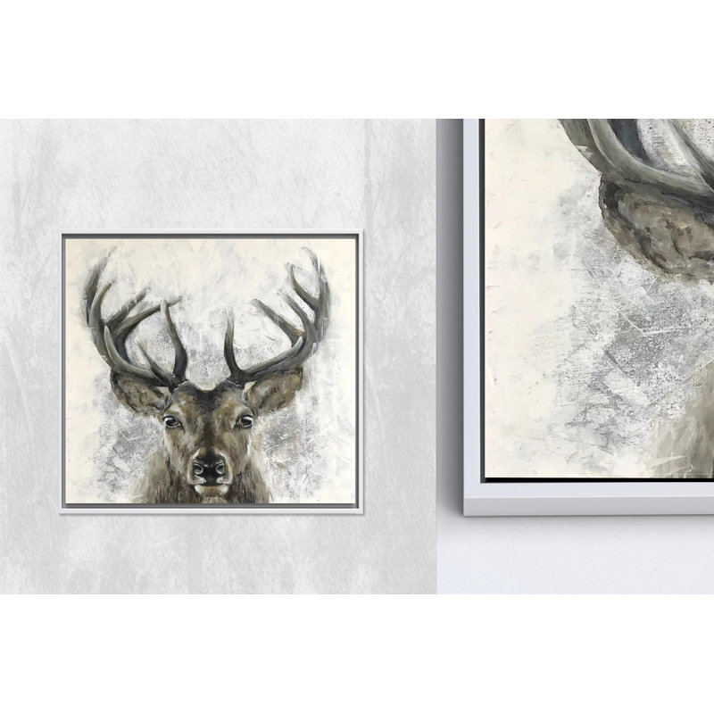 Toile imprimée: art mural abstrait en verre cerf - décor maison de campagne, 1P, H: 35,5 po x l: 35,5 po