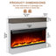 Foyer électrique panoramique autoportant blanc de 107 cm (42 po) avec manteau, insert de foyer panoramique de 102 cm (40 po), flamme à 12 couleurs, mode flamme seule, chauffage de 1 500 W-145160966-154788069