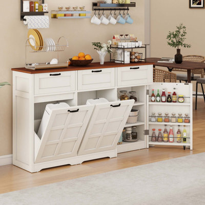 Balconera Tilt Out Double Trash Can Kitchen Cabinet With Drawer & Shelves