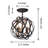 Vilnius 3 - Light 12.7" Antique Black Metal Globe Semi Flush Mount