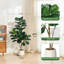 Figuier artificiel de 4 pi avec 48 feuilles - Faux ficus lyrata réalistes dans un pot à fleurs blanc de 7,8 po, plantes d'intérieur pour le bureau à domicile, cadeau de pendaison de crémaillère-1090206892