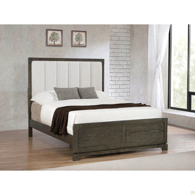 Harbington Dark Cocoa Upholstered Eastern King Panel Bed