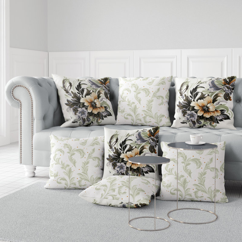 Botanic Bliss Floral Reversible Throw Pillow, 18"H x 18"W, Green Floral