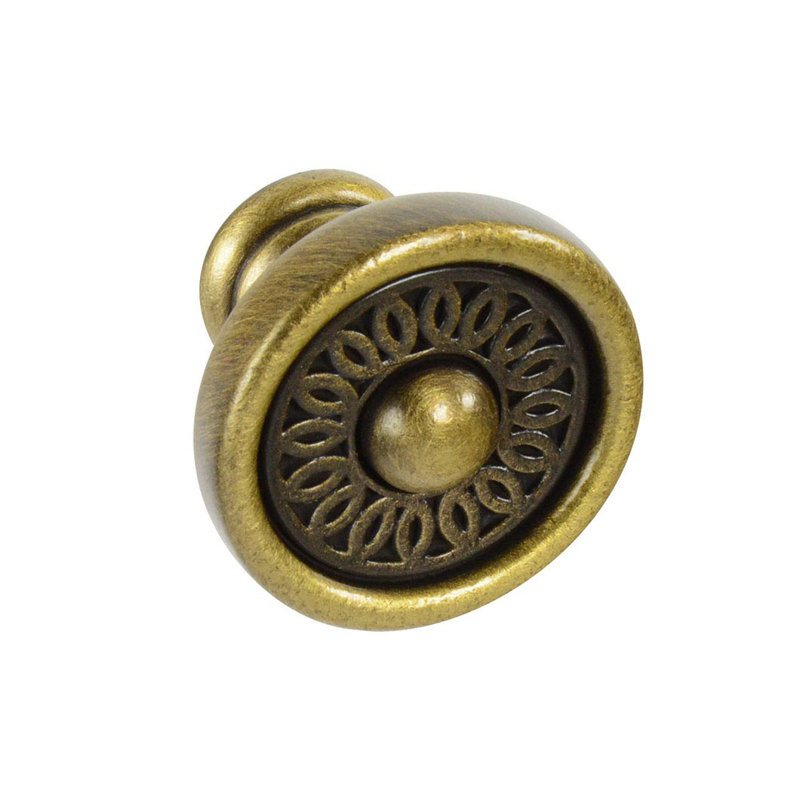 Poignée ronde Wilmont de 1 1/4 po de diamètre, Laiton antique