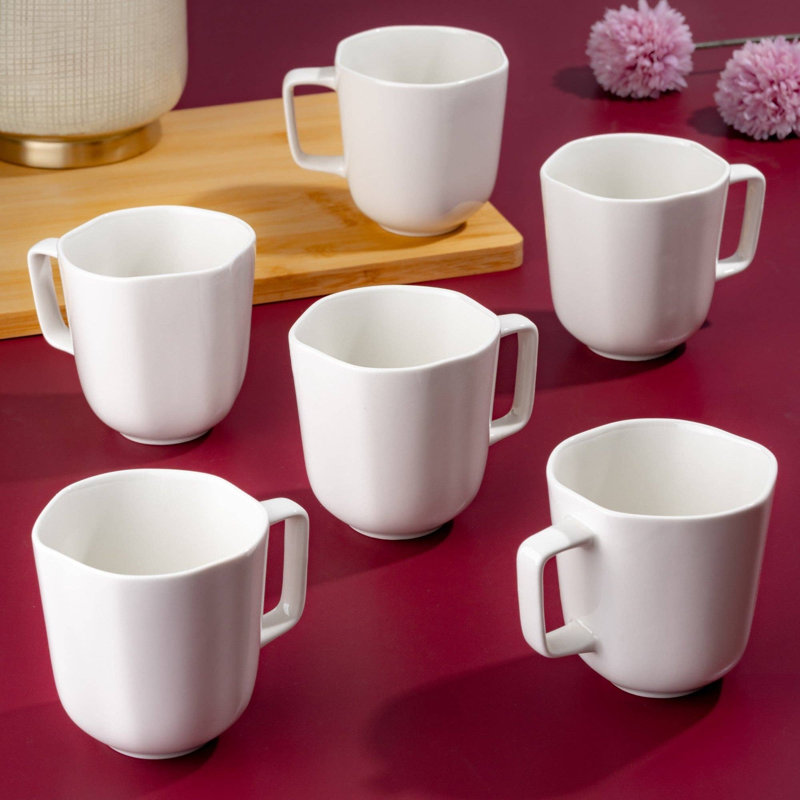 EARTH - IVORY Premium Porcelain Non Stackable Cup , 11.8oz, Ivory