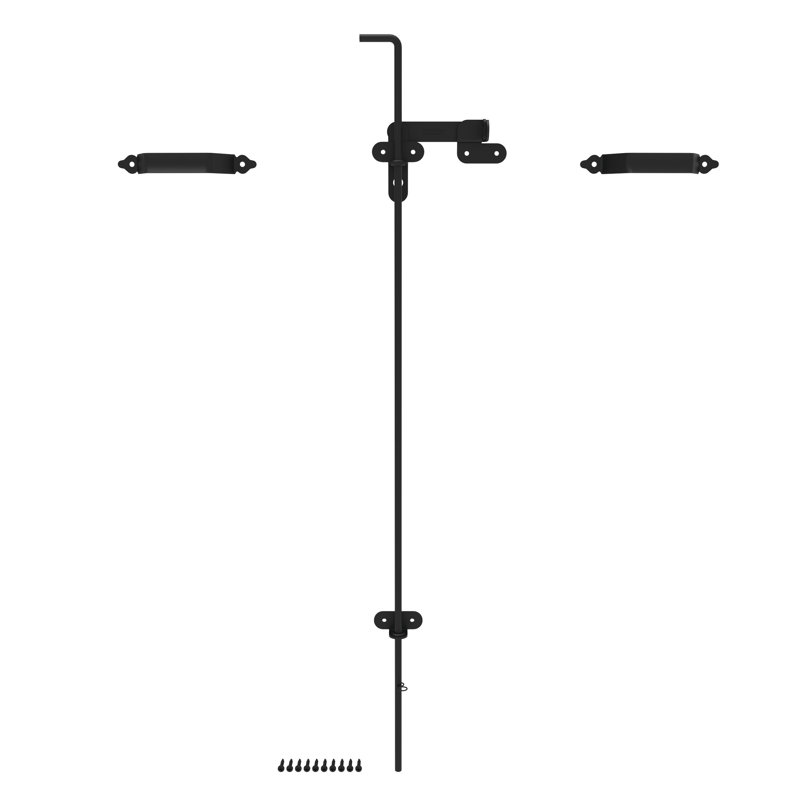 Black Steel Standard Drop Rod Gate Hardware Set