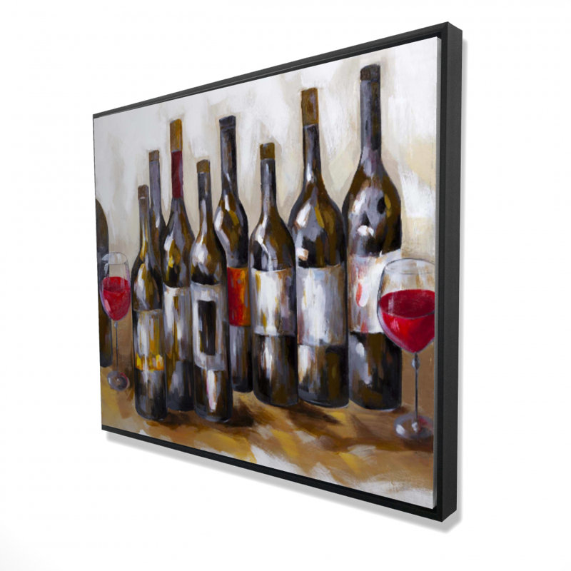 Red Wine Bottles Print On Canvas