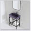 LOFI 24-Inch Bathroom Vanity With Ceramic Basin, Freestanding Console Sink, Open Metal Legs, Storage Shelves, Glossy Purple