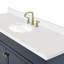 Ensemble de meuble-lavabo simple autoportant 67 po avec plateau en quartz blanc Abell-93068121-138335846