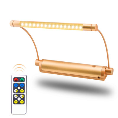 Picture Light, Cordless Display Lights with LED, Remote Control, Timer Dimmer, Swivel Lamp Head for Artwork Lighting, (Copper)