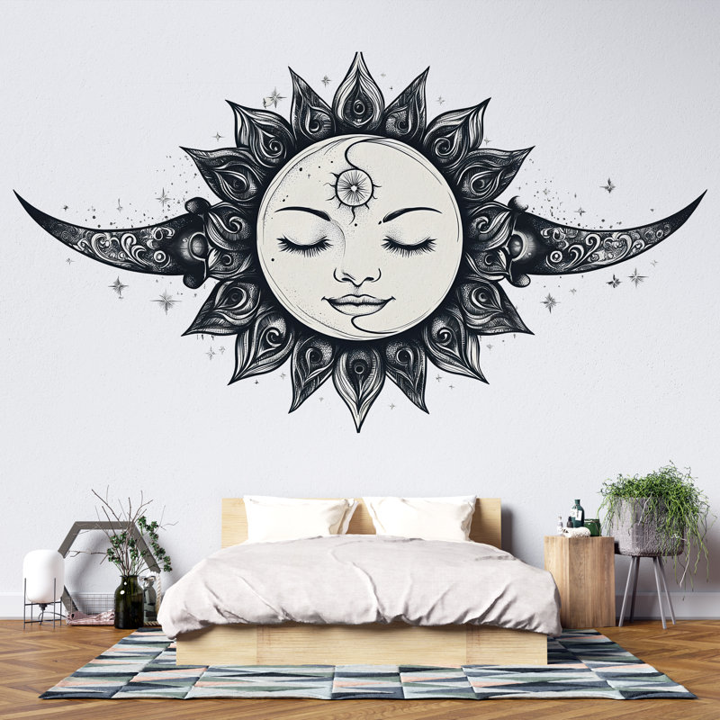 Décoration murale Sun Moon, H 16 po x l 9 po