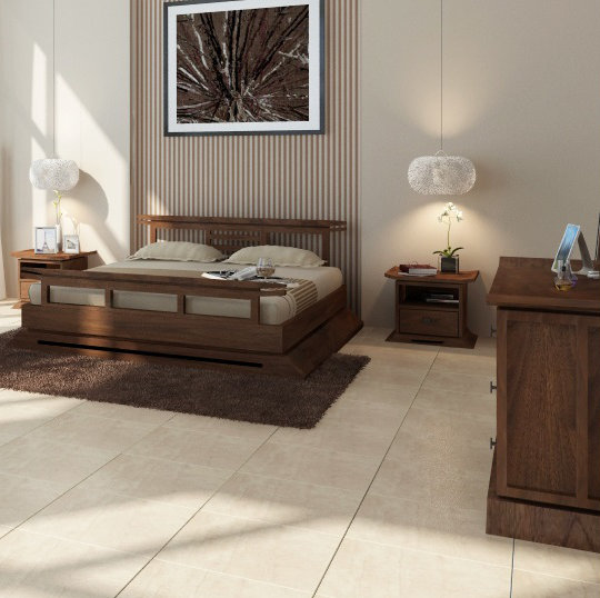 Ensemble de chambre avec lit plateforme 3 pièces Bouchier, Très grand