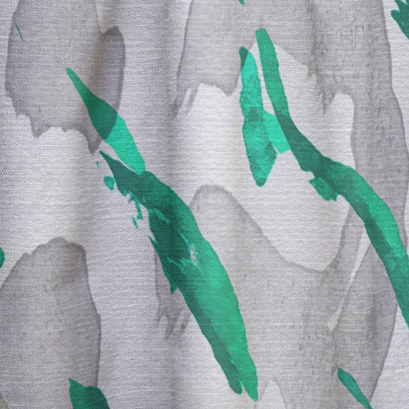 Abstract Semi-Sheer Thermal Rod Pocket Single Curtain Panel, 52" W x 120" L