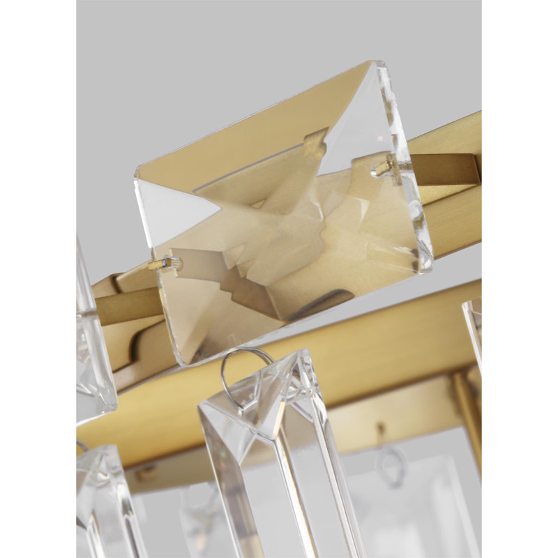 Dimmable Tiered Chandelier, Burnished Brass, 17.38" H x 24.13" W x 24.13" D