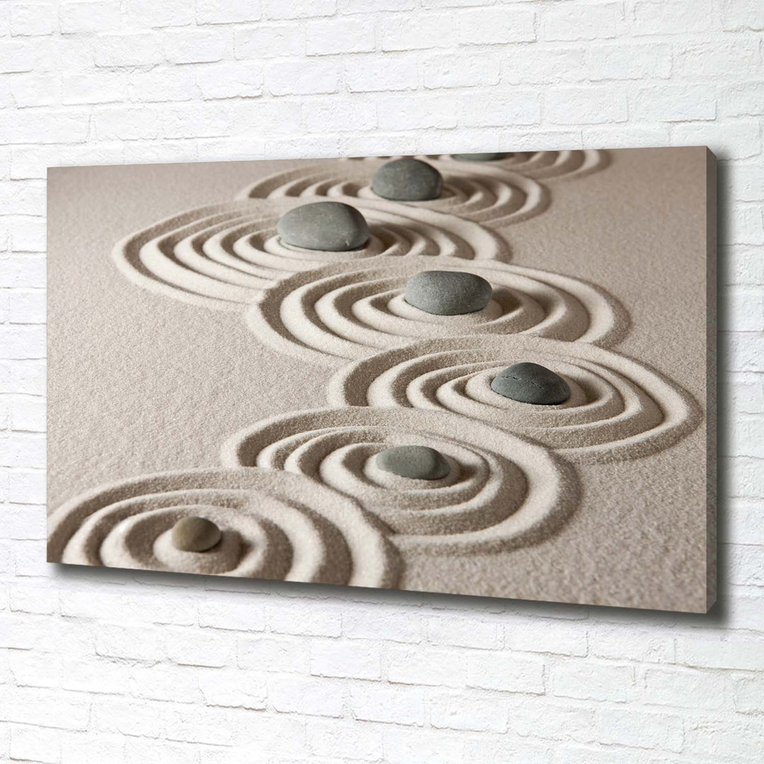 Zen Stones Sand - Wrapped Canvas Print