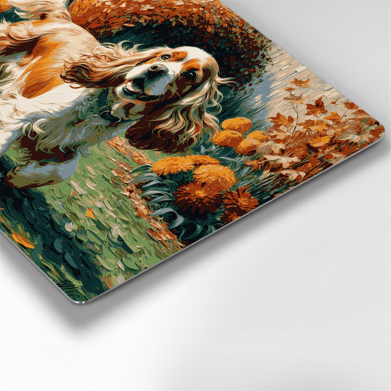 «Dogs Cocker Spaniel», art mural en métal brun, H 11 po x l 14 po