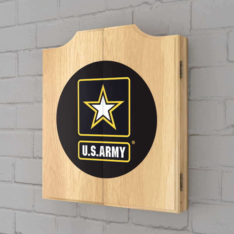 Armoire pour jeu de fléchettes en bois U.S. Army